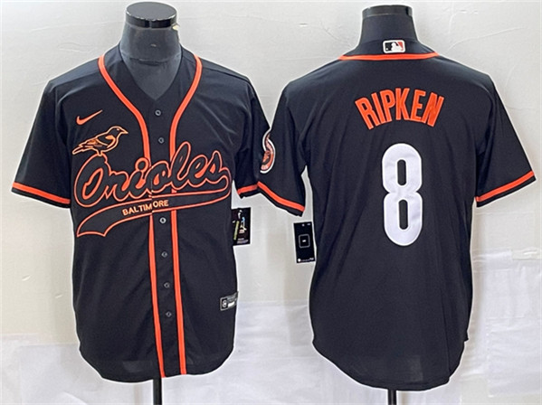 Men's Baltimore Orioles #8 Cal Ripken Jr. Black City Connect Cool Base Stitched Jersey